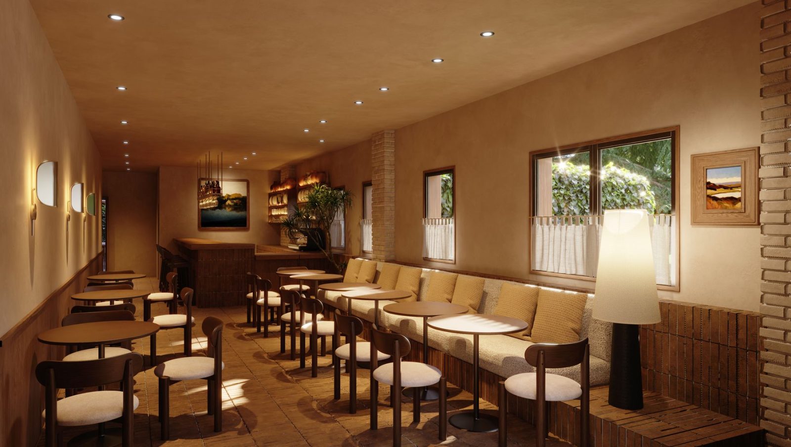 Render de la sala de El Patio en Majadahonda