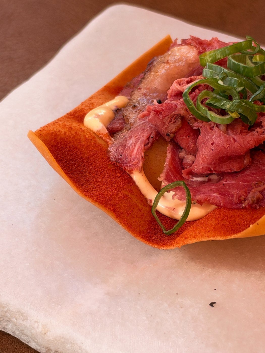 Tosta de carne curada